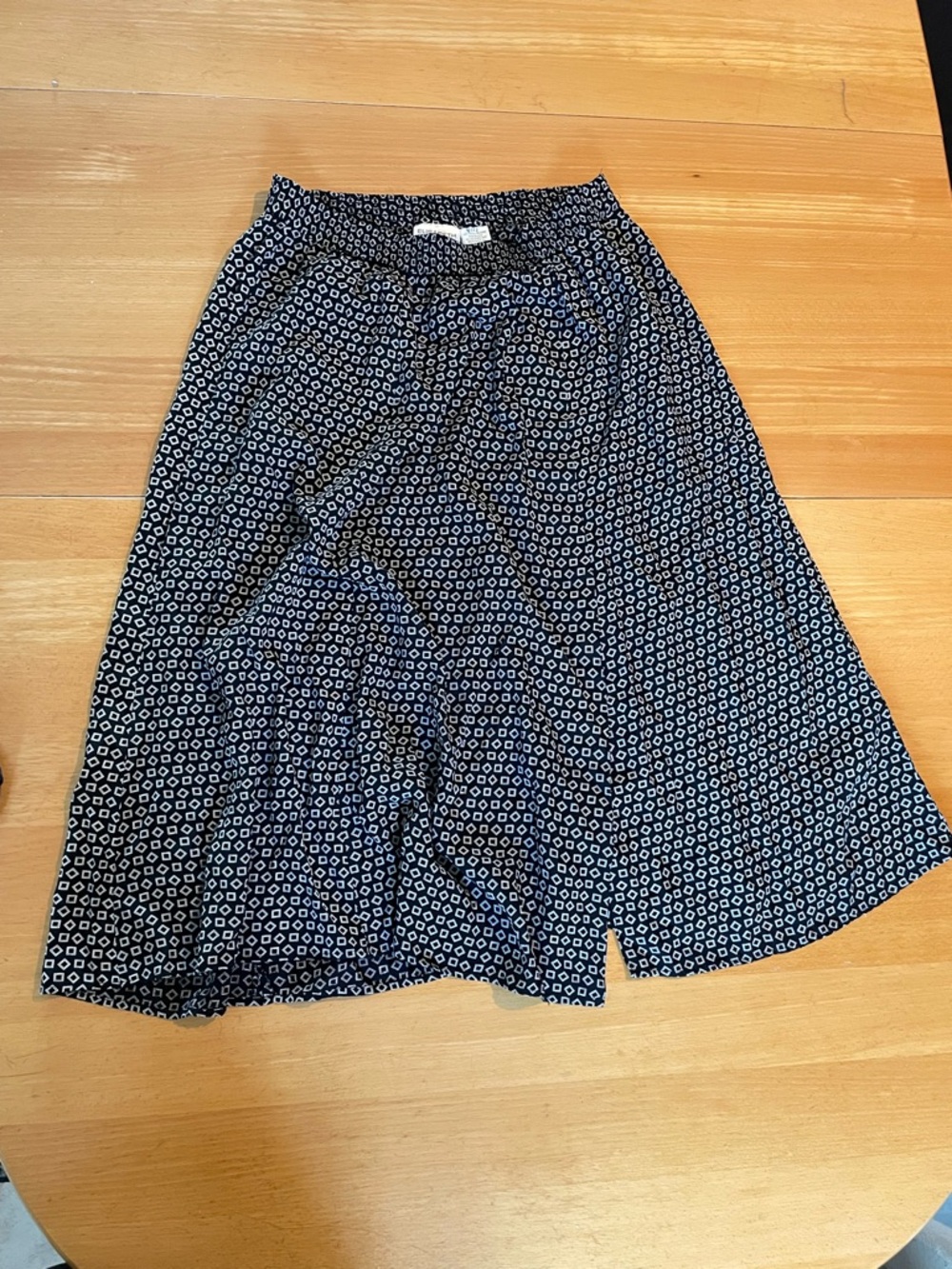 Claiborne Black and White Printed Midi Skirt